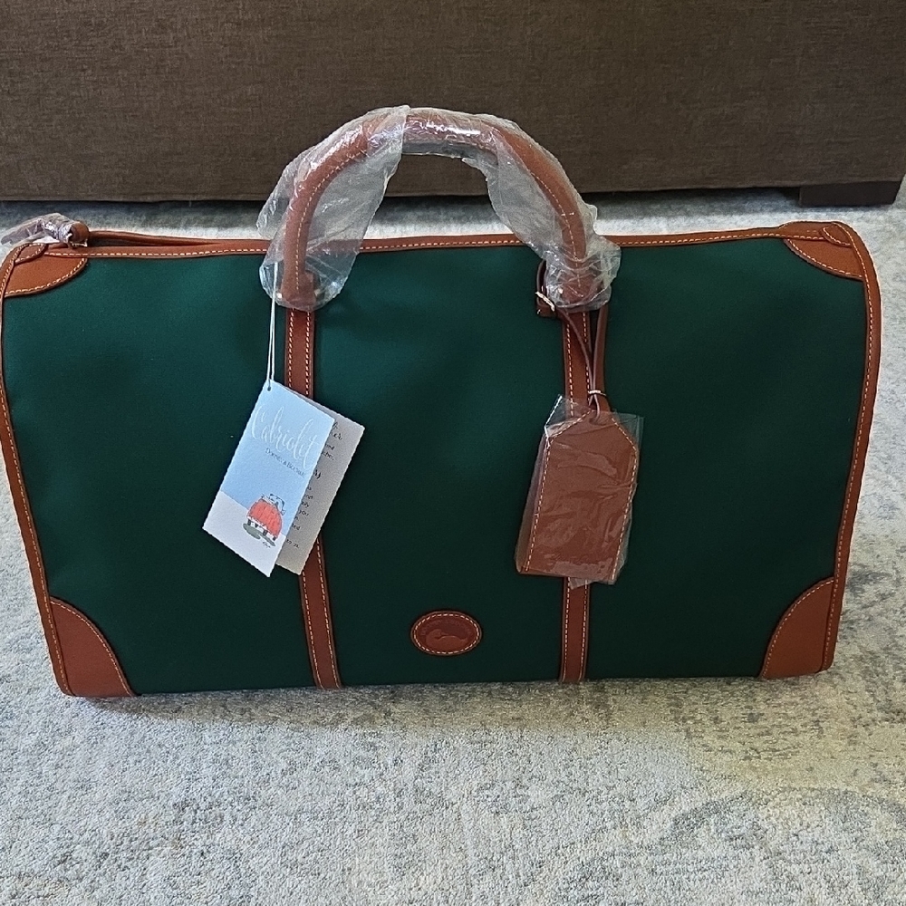 Dooney & Bourke Green and Tan Travel Bag